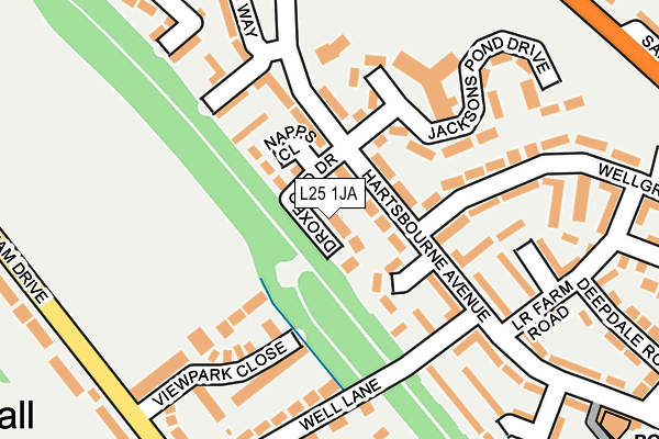 L25 1JA map - OS OpenMap – Local (Ordnance Survey)