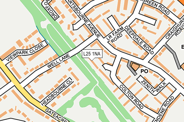 L25 1NA map - OS OpenMap – Local (Ordnance Survey)