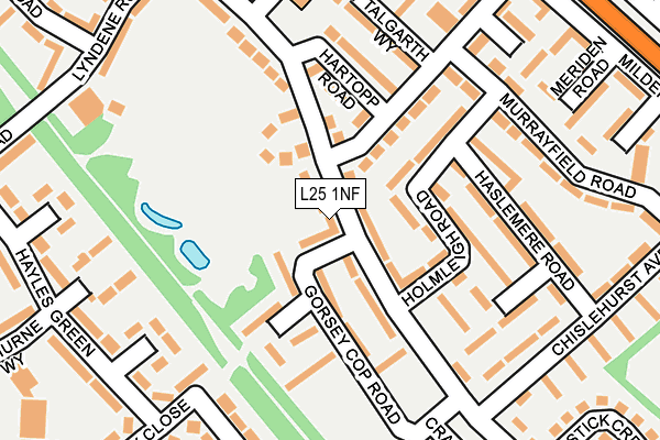 L25 1NF map - OS OpenMap – Local (Ordnance Survey)