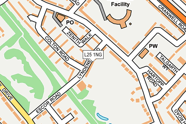 L25 1NG map - OS OpenMap – Local (Ordnance Survey)