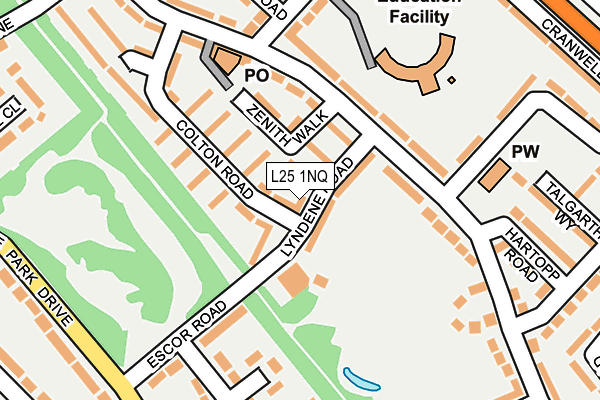 L25 1NQ map - OS OpenMap – Local (Ordnance Survey)