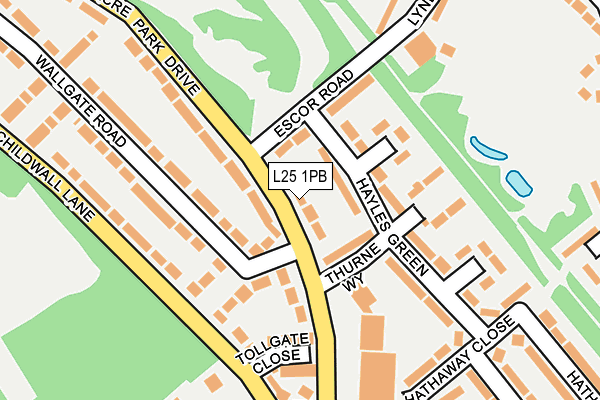 L25 1PB map - OS OpenMap – Local (Ordnance Survey)