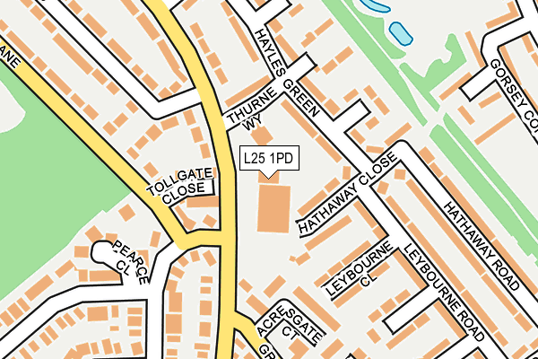 L25 1PD map - OS OpenMap – Local (Ordnance Survey)