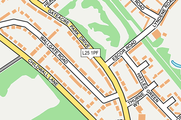 L25 1PF map - OS OpenMap – Local (Ordnance Survey)