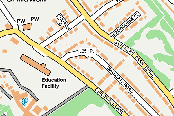 L25 1PJ map - OS OpenMap – Local (Ordnance Survey)