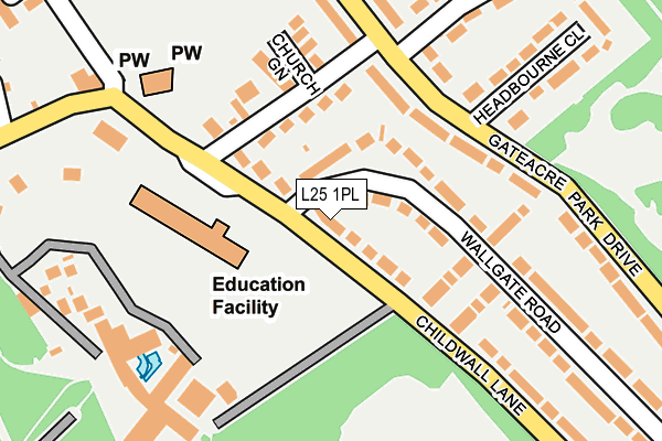 L25 1PL map - OS OpenMap – Local (Ordnance Survey)