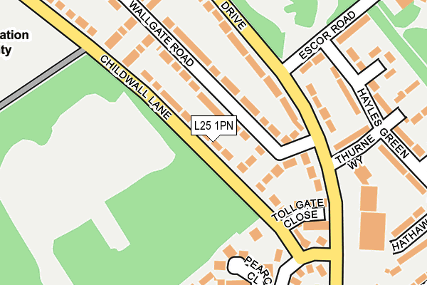 L25 1PN map - OS OpenMap – Local (Ordnance Survey)