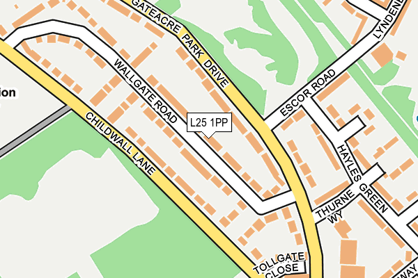 L25 1PP map - OS OpenMap – Local (Ordnance Survey)