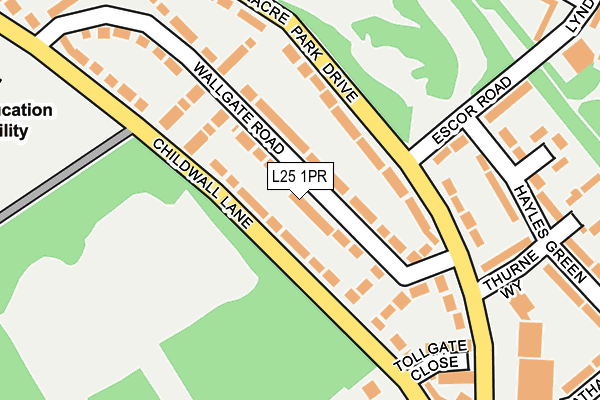 L25 1PR map - OS OpenMap – Local (Ordnance Survey)