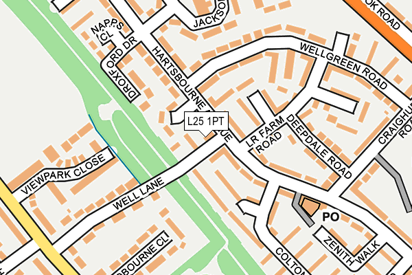 L25 1PT map - OS OpenMap – Local (Ordnance Survey)