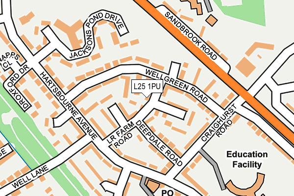 L25 1PU map - OS OpenMap – Local (Ordnance Survey)