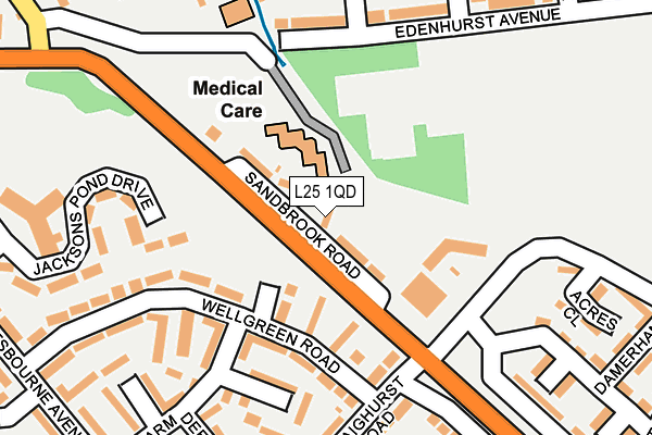 L25 1QD map - OS OpenMap – Local (Ordnance Survey)