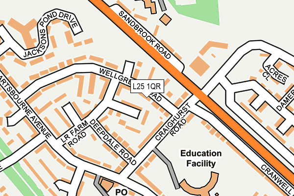 L25 1QR map - OS OpenMap – Local (Ordnance Survey)