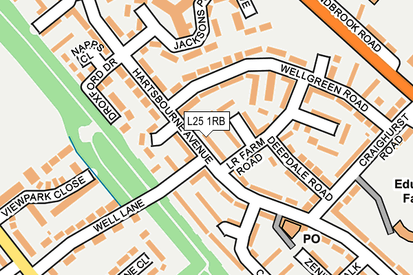 L25 1RB map - OS OpenMap – Local (Ordnance Survey)