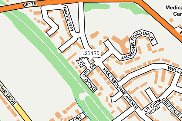 L25 1RD map - OS OpenMap – Local (Ordnance Survey)