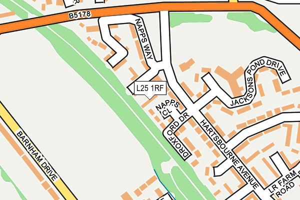 L25 1RF map - OS OpenMap – Local (Ordnance Survey)