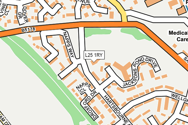 L25 1RY map - OS OpenMap – Local (Ordnance Survey)