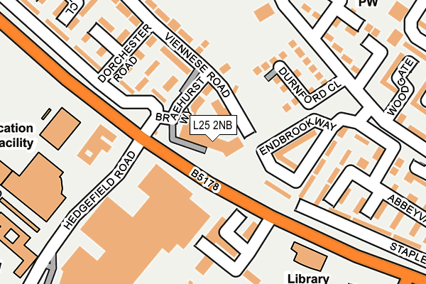 L25 2NB map - OS OpenMap – Local (Ordnance Survey)