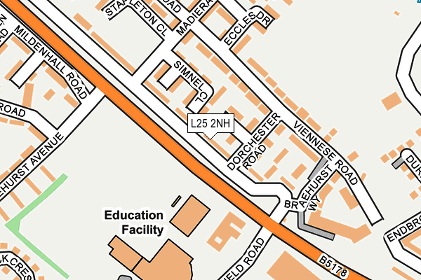 L25 2NH map - OS OpenMap – Local (Ordnance Survey)