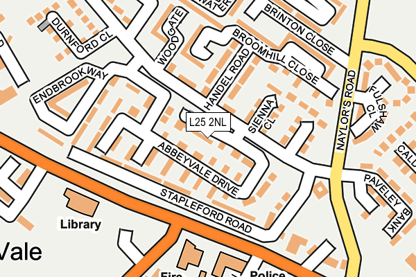 L25 2NL map - OS OpenMap – Local (Ordnance Survey)