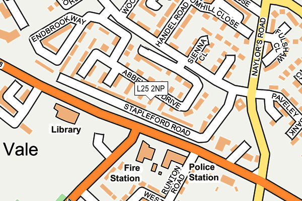 L25 2NP map - OS OpenMap – Local (Ordnance Survey)