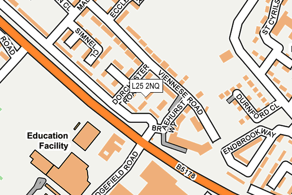L25 2NQ map - OS OpenMap – Local (Ordnance Survey)
