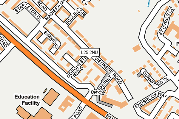 L25 2NU map - OS OpenMap – Local (Ordnance Survey)