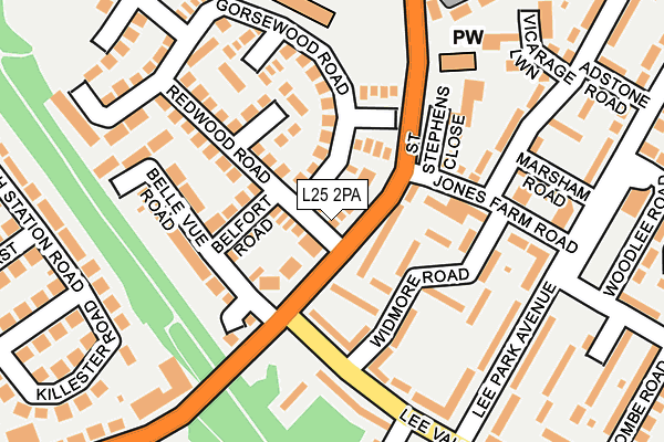 L25 2PA map - OS OpenMap – Local (Ordnance Survey)