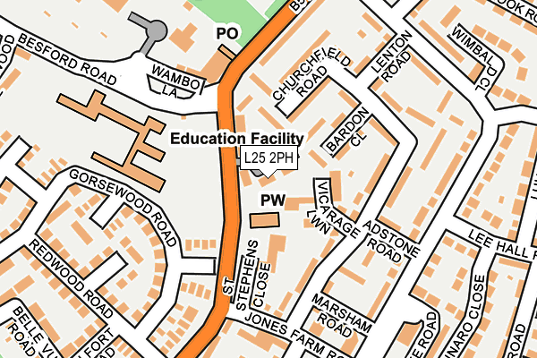 L25 2PH map - OS OpenMap – Local (Ordnance Survey)