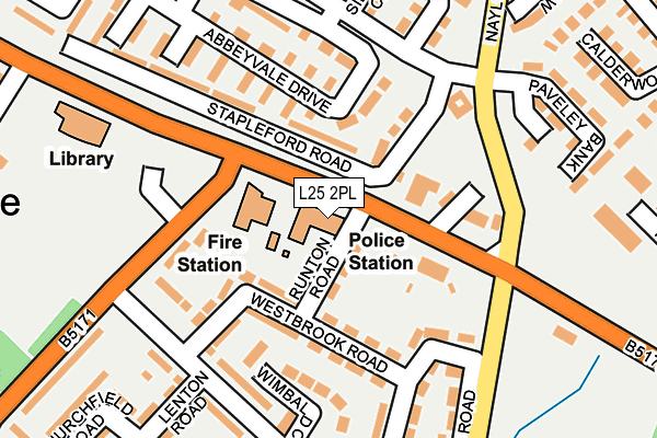 L25 2PL map - OS OpenMap – Local (Ordnance Survey)