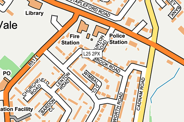 L25 2PX map - OS OpenMap – Local (Ordnance Survey)