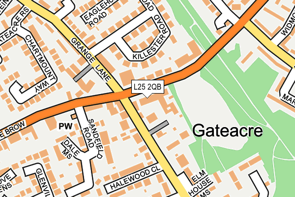 L25 2QB map - OS OpenMap – Local (Ordnance Survey)