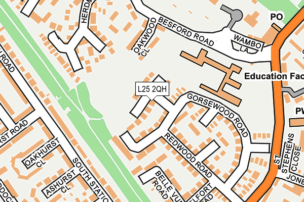L25 2QH map - OS OpenMap – Local (Ordnance Survey)