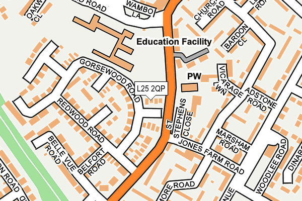 L25 2QP map - OS OpenMap – Local (Ordnance Survey)