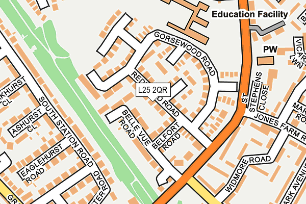 L25 2QR map - OS OpenMap – Local (Ordnance Survey)