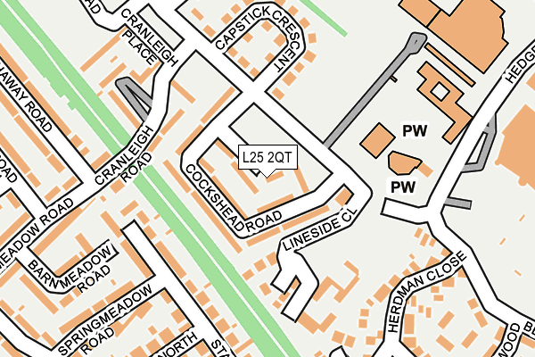 L25 2QT map - OS OpenMap – Local (Ordnance Survey)