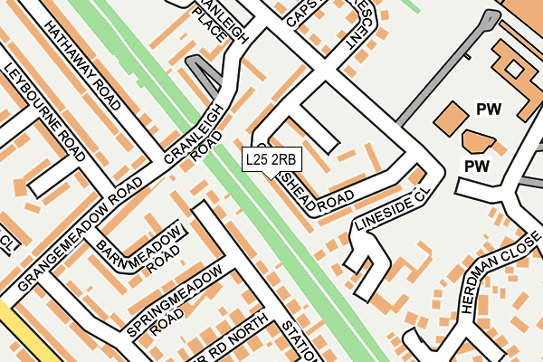 L25 2RB map - OS OpenMap – Local (Ordnance Survey)