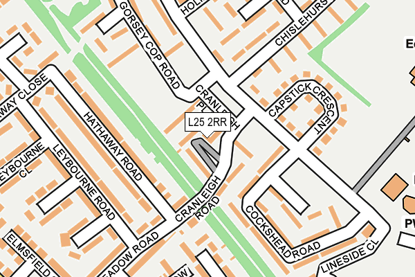 L25 2RR map - OS OpenMap – Local (Ordnance Survey)