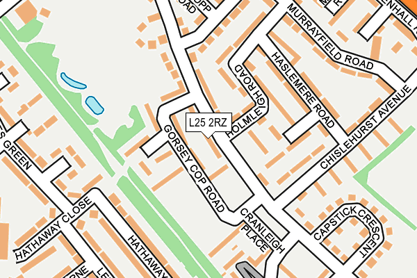 L25 2RZ map - OS OpenMap – Local (Ordnance Survey)