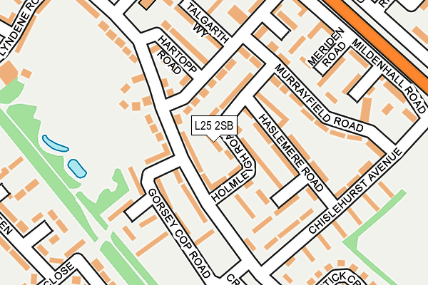 L25 2SB map - OS OpenMap – Local (Ordnance Survey)