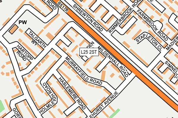 L25 2ST map - OS OpenMap – Local (Ordnance Survey)