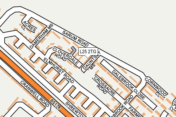 L25 2TG map - OS OpenMap – Local (Ordnance Survey)