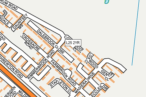 L25 2YR map - OS OpenMap – Local (Ordnance Survey)