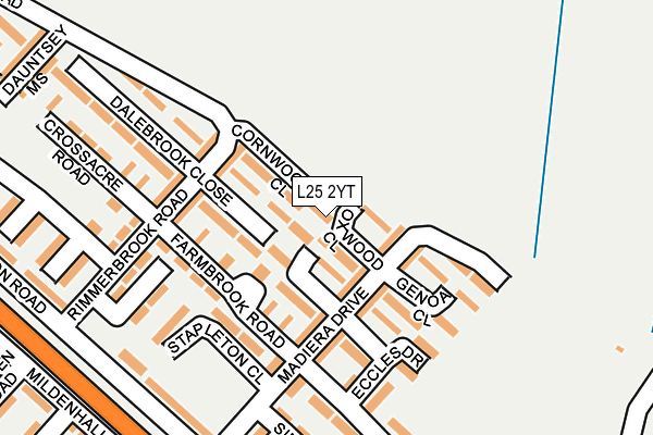 L25 2YT map - OS OpenMap – Local (Ordnance Survey)