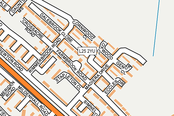 L25 2YU map - OS OpenMap – Local (Ordnance Survey)