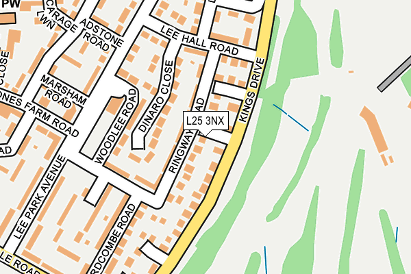 L25 3NX map - OS OpenMap – Local (Ordnance Survey)