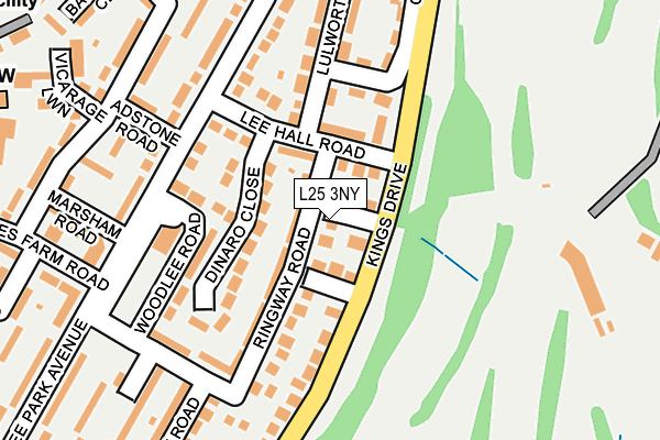 L25 3NY map - OS OpenMap – Local (Ordnance Survey)