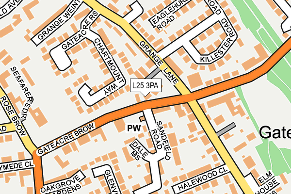 L25 3PA map - OS OpenMap – Local (Ordnance Survey)