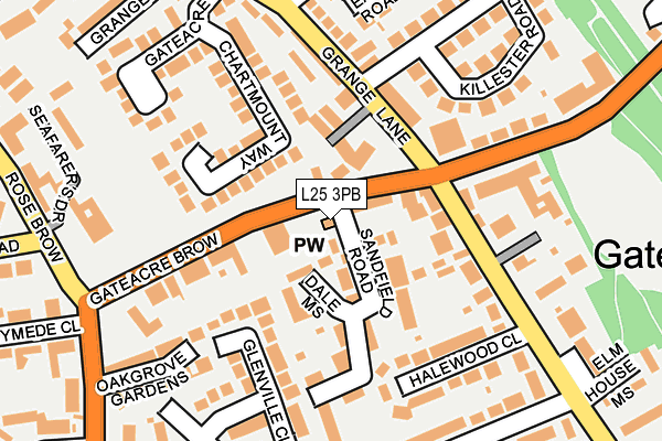 L25 3PB map - OS OpenMap – Local (Ordnance Survey)