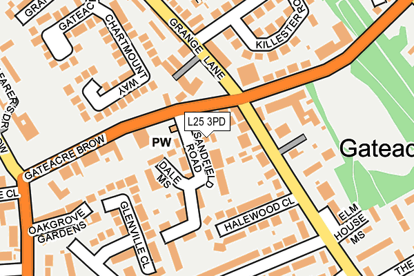 L25 3PD map - OS OpenMap – Local (Ordnance Survey)